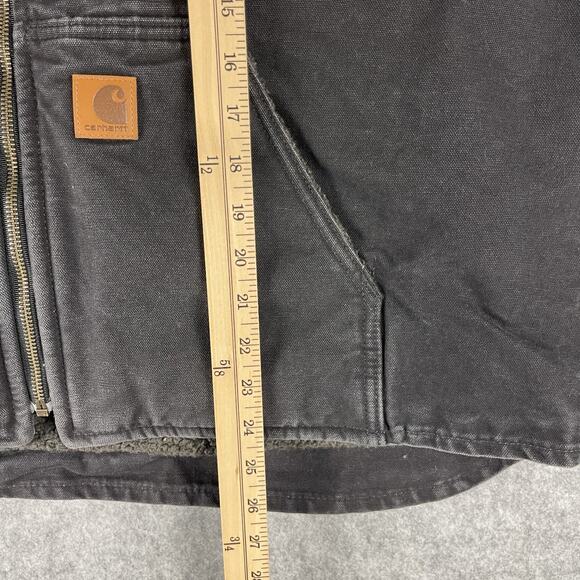 Carhartt Vest Mens 2XL Black Sherpa Lined Duck Canvas V26 Workwear Rugged - Picture 9 of 14
